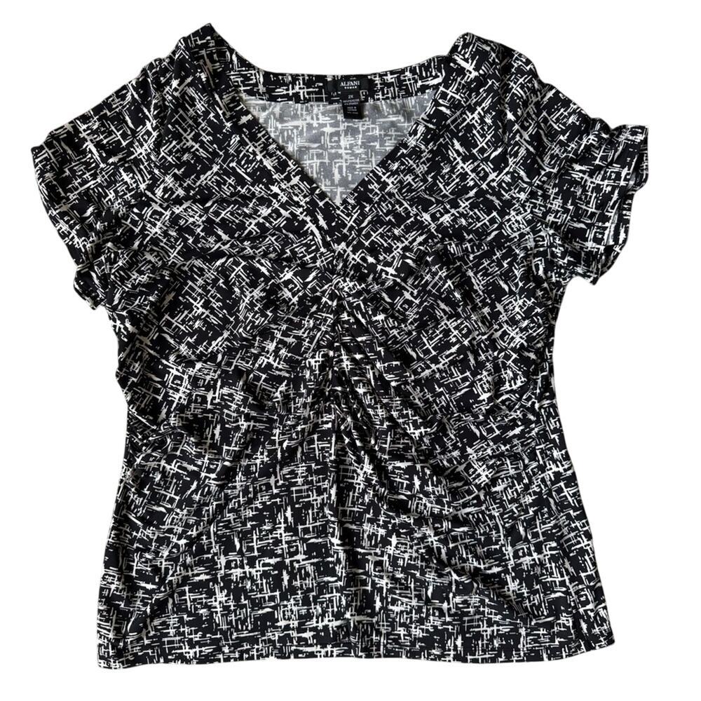 Alfani Ruched V-Neck Blouse